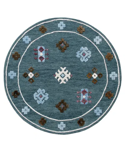 Lr Home Closeout!  Valentin Vlnta03562 5' X 5' Round Area Rug In Blue,multi