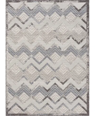 Lr Home Closeout!  Wagner Wagnr82292 7'10" X 8'10" Outdoor Area Rug In Mist,ivory