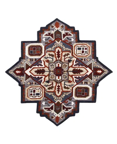 Lr Home Closeout! Super Shape5092a 5' X 5' Novelty Star Area Rug In Multi
