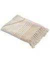 Lr Home Coastal Edge Geometric Diamond Throw Blanket With Fringe In Peach