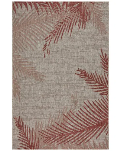 Lr Home Coastal Floral Indoor/outdoor Performance Area Rug In Red