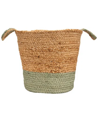 Lr Home Color Block Jute Basket In Tan