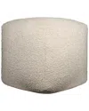 Lr Home Contemporary Boucle Handmade Textured Pouf In Neutral