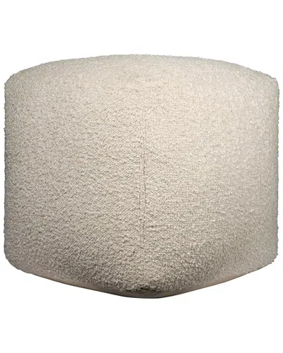 Lr Home Contemporary Boucle Handmade Textured Pouf In Neutral