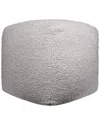 Lr Home Contemporary Boucle Handmade Textured Pouf In Gray