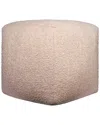 Lr Home Contemporary Boucle Handmade Textured Pouf In Pink