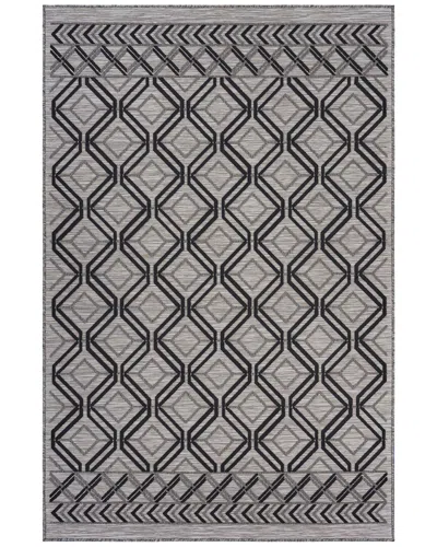 Lr Home Contemporary Geometric Indoor/outdoor Performance Area Rug In Black