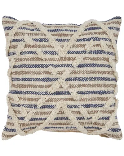 Lr Home Contemporary Textured Stripe Throw Pillow In Brown
