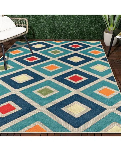 Lr Home Corazon Geometric Indoor/outdoor Area Rug In Navy