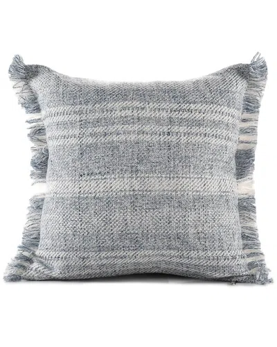 Lr Home Dahlia Hand-woven Striped Indoor/outdoor Throw Pillow In Blue