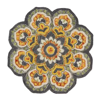 Lr Home Daisy Bel Floral Hand Tufted Indoor Round Area Rug In Multi