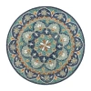 Lr Home Daisy Dia Floral Hand Tufted Indoor Round Area Rug In Blue