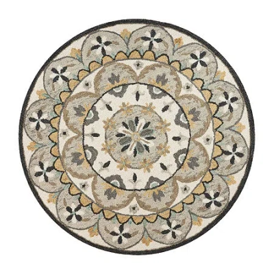 Lr Home Daisy Dia Floral Hand Tufted Indoor Round Area Rug In Multi
