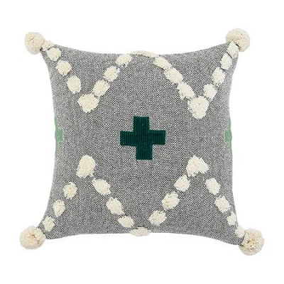 Lr Home Dan Geometric Square Throw Pillow In Gray