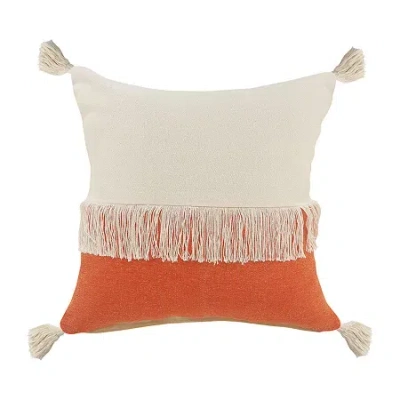 Lr Home Danny Textured Square Throw Pillow In Orange