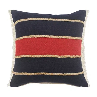 Lr Home Darris Stripe Square Throw Pillow In Red