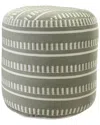 Lr Home Dash And Stripe Geometric Indoor Outdoor Pouf In Sage