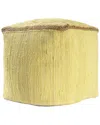 Lr Home Dayne Transitional Jute Bordered Handmade Textured Pouf In Yellow