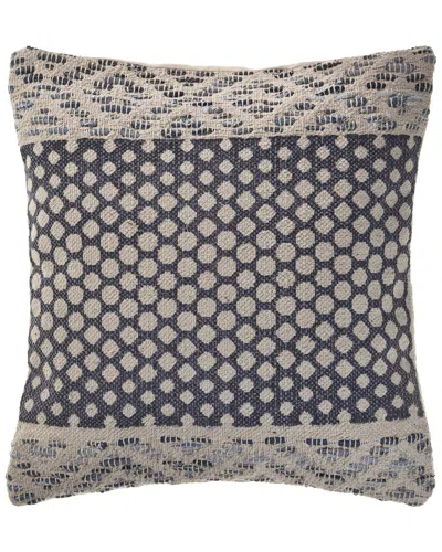 Lr Home Detailed Denim Blue Throw Pillow