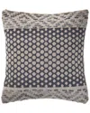Lr Home Detailed Denim Blue Throw Pillow In Blue