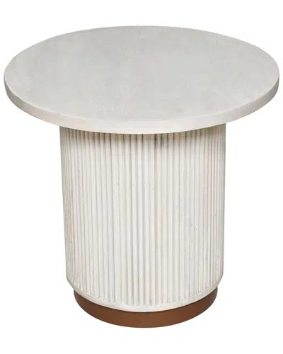 LR HOME LR HOME EAMES DISTRESSED FLUTED HANDMADE SIDE TABLE