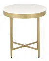 Lr Home Elena Modern Marble Side Table In White