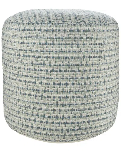 Lr Home Ella Blue/green Geometric Hand-woven Ottoman Pouf