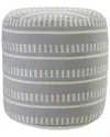 Lr Home Ella Blue/green Geometric Hand-woven Ottoman Pouf In Blue