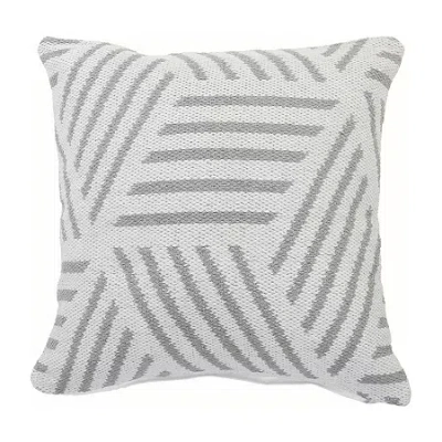 Lr Home Erri Modern Square Throw Pillow In White