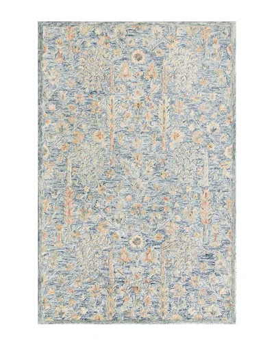 Lr Home Eveline Vintage Distressed Floral Wool Area Rug In Blue