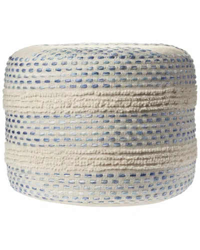 Lr Home Dnu  Evelyn Blue/natural Striped Hand-woven Ottoman Pouf