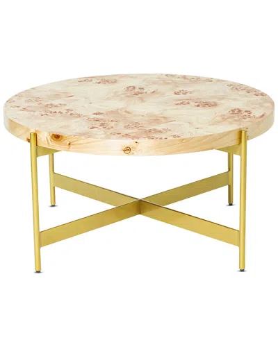 Lr Home Evelyn Contemporary Burl Wood Handmade Coffee Table In Multi