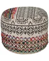 Lr Home Evelyn Multicolor Floral/botanical Flatweave Ottoman Pouf