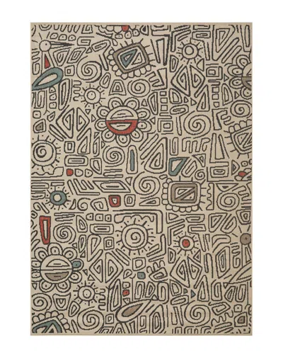 Lr Home Evette Rios Contemporary Abstract Polypropylene Indoor/outdoor Area  Rug In Beige