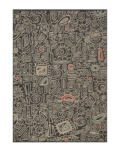 Lr Home Evette Rios Contemporary Abstract Polypropylene Indoor/outdoor Area  Rug In Black