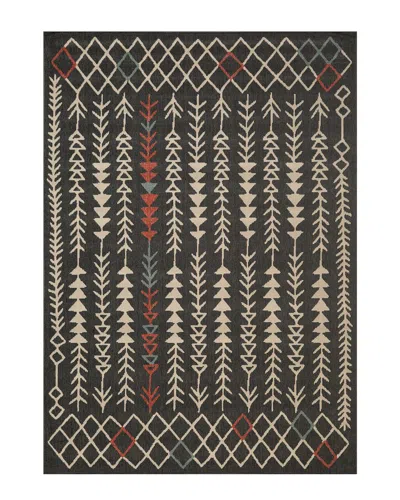 Lr Home Evette Rios Contemporary Tribal Polypropylene Indoor/outdoor Area Rug In Black