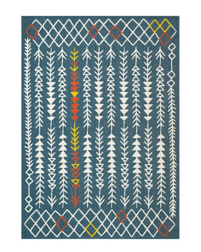 Lr Home Evette Rios Contemporary Tribal Polypropylene Indoor/outdoor Area Rug In Blue