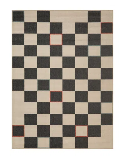 Lr Home Evette Rios Modern Checkered Polypropylene Indoor/outdoor Area Rug In Black