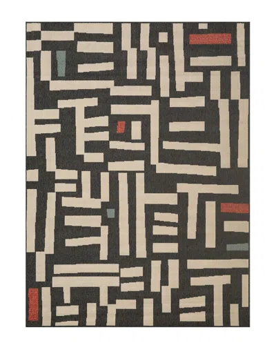 Lr Home Evette Rios Modern Geometric Polypropylene Indoor/outdoor Area Rug In Black