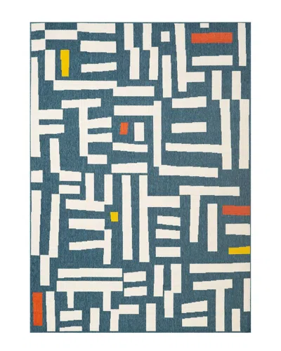 Lr Home Evette Rios Modern Geometric Polypropylene Indoor/outdoor Area Rug In Blue