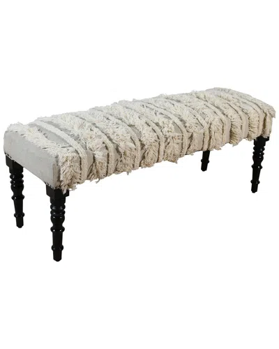 LR HOME LR HOME FARMHOUSE STRIPED HAND-TUFTED ACCENT BENCH