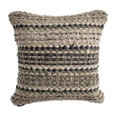 Lr Home Flona Stripe Square Throw Pillow In Sand