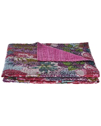 Lr Home Floral Garden Kantha Throw Blanket In Multi
