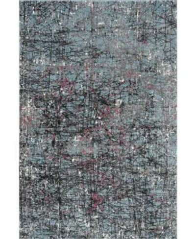 Lr Home Frenzy Abstract Fuchsia Splatter Area Rug In Blue,multi