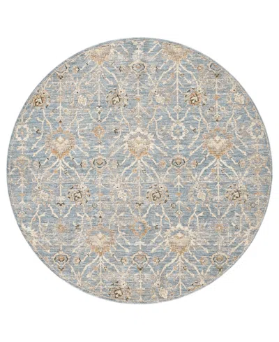 Lr Home Garza Vio-128 6'6" X 6'6" Round Area Rug In Blue,multi