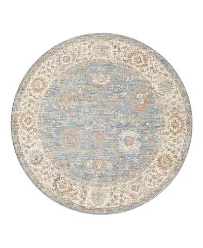 Lr Home Garza Vio-130 Round Area Rug, 6'6 X 6'6 In Blue