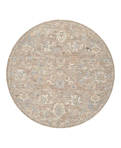 Lr Home Garza Vio-132 Round Area Rug, 6'6 X 6'6 In Brown