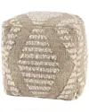 Lr Home Geo Scandi Geometric Striped Handmade Textured Pouf