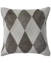 Lr Home Geometric Faux Leather Hide Throw Pillow In Silver