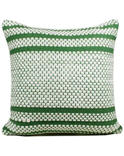 Lr Home Going Green Striped Handwoven Throw Pillow